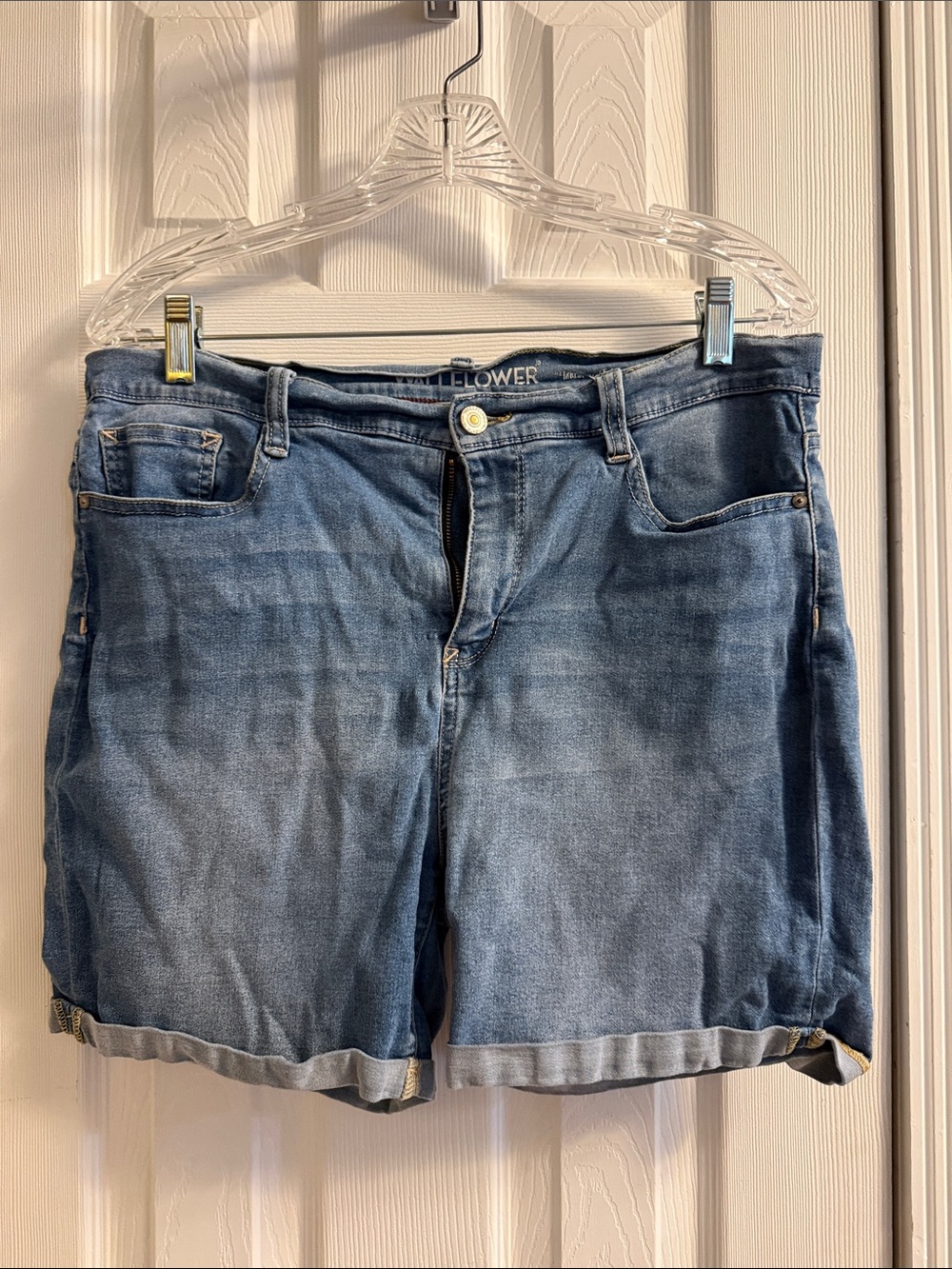 Wallflower Blue Denim Roll-Cuff Women's Shorts